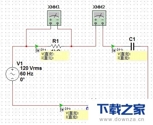 multisim中如何使用探针检测和显示电压和电流？multisim中使用探针检测和显示电压和电流的步骤教程截图