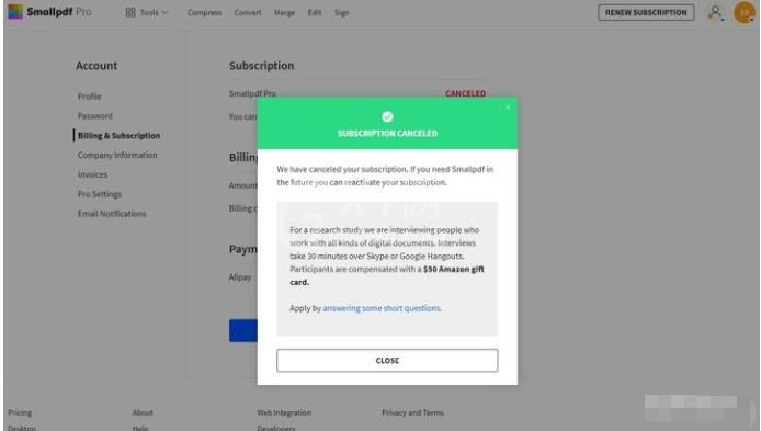smallpdf如何取消订阅 smallpdf取消订阅方法截图