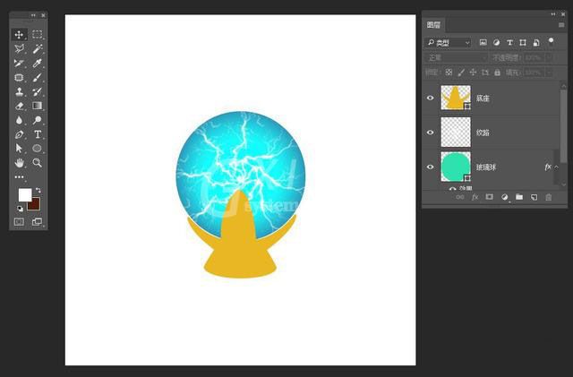 PS绘制正在放电的水晶魔法球UI图标?PS鼠绘正在放电的水晶魔法球UI图标教程截图