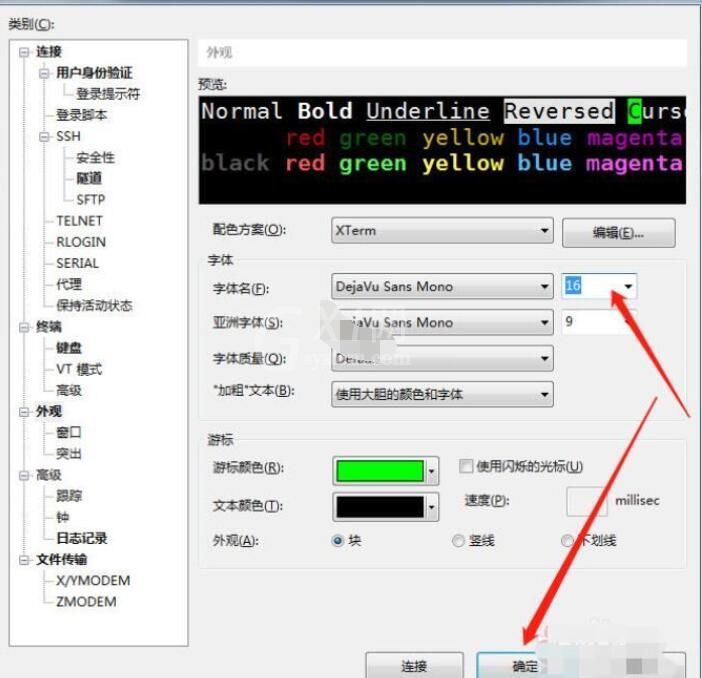 xshell6如何修改字体大小 Xshell6修改字体大小的详细过程截图