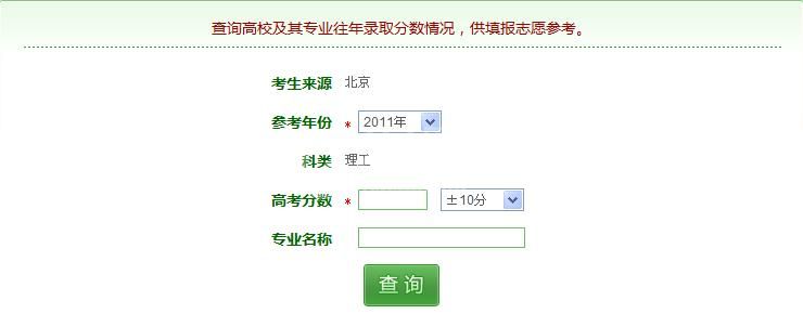 阳光高考网怎么查专业录取分数 阳光高考网往年录取分数查询截图