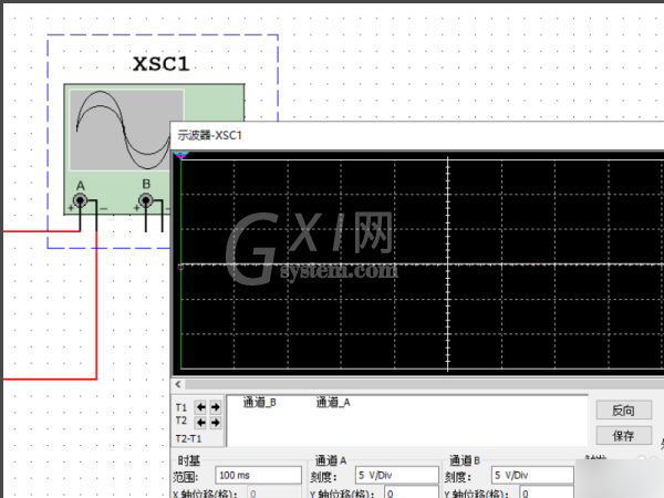 multisim10.0如何分析示波器波形?multisim示波器显示波形怎么看幅值截图