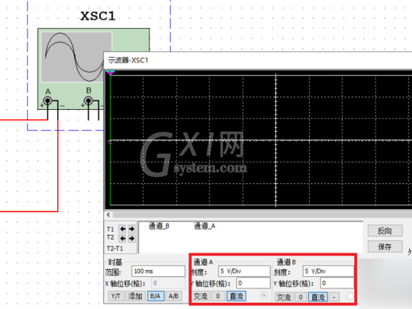 multisim10.0如何分析示波器波形?multisim示波器显示波形怎么看幅值截图