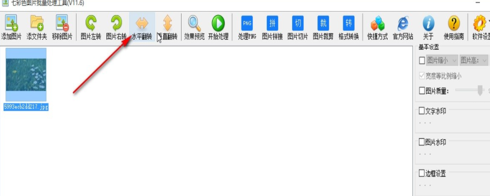 七彩色图片批量处理工具如何翻转图片？七彩色图片批量处理工具翻转图片设置教程分享截图