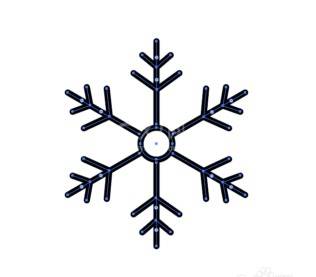 ai怎么设计圆形的雪花图标?ai雪花矢量logo的画法截图