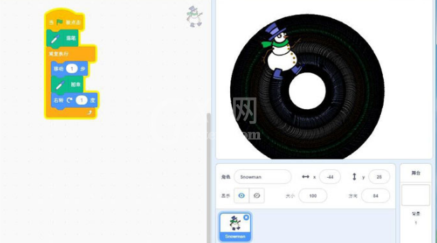 scratch怎么用雪人画圆?scratch制作雪人画圆环动画效果技巧分享