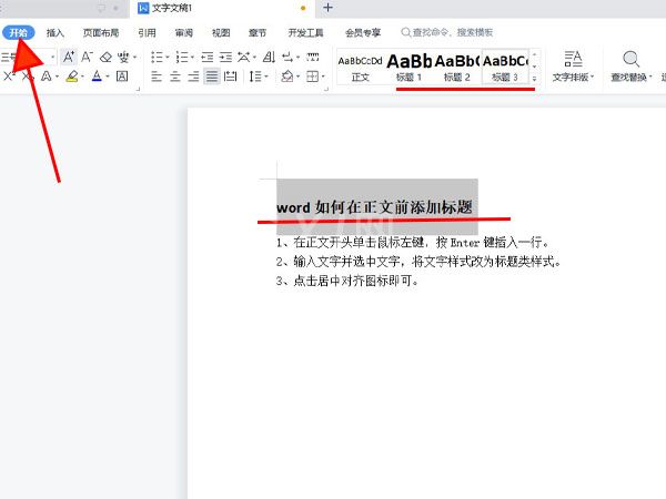 word怎么在正文前添加标题?word在正文前添加标题的方法截图