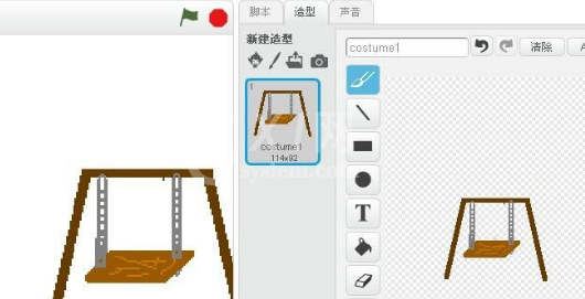 scratch荡秋千动画怎么制作？scratch设计秋千造型编程方法介绍