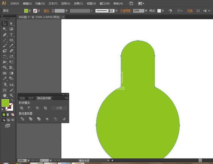 ai葫芦矢量图如何绘制？ai绿色葫芦矢量图绘制方法截图