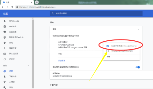 谷歌浏览器怎么设置语言排序?谷歌浏览器设置语言排序教程截图