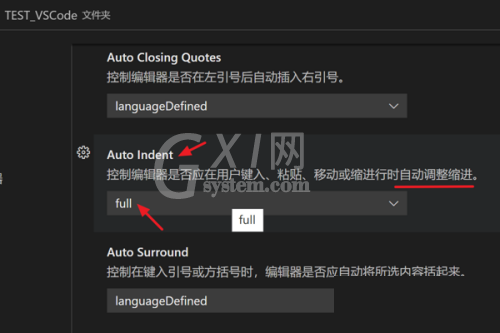 Vscode怎么设置键入时自动调整缩进?Vscode设置键入时自动调整缩进方法截图