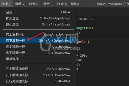 Vscode怎么向下复制一行?Vscode向下复制一行方法截图