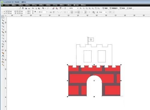 cdr x6怎么给城堡填充砖墙效果？cdr x6给城堡填充砖墙效果教程截图