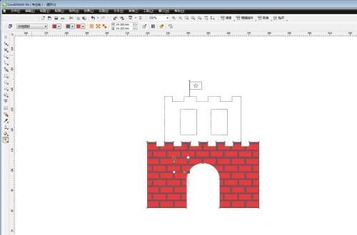 cdr x6怎么给城堡填充砖墙效果？cdr x6给城堡填充砖墙效果教程截图