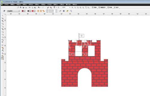 cdr x6怎么给城堡填充砖墙效果？cdr x6给城堡填充砖墙效果教程截图