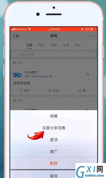 微博APP设置不让别人看到的操作流程截图