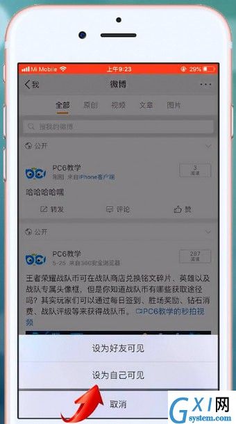 微博APP设置不让别人看到的操作流程截图