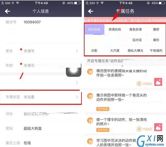 破冰APP添加标签的操作过程截图