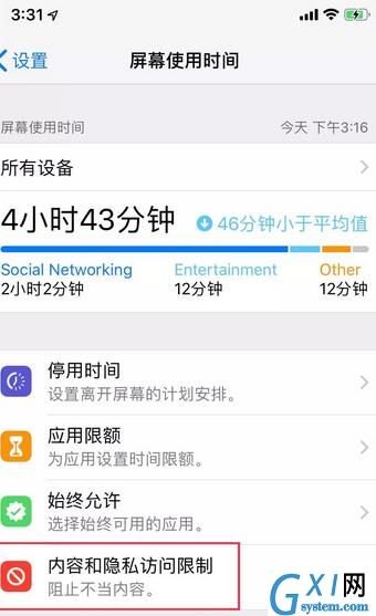 苹果6s访问限制设置方法步骤截图