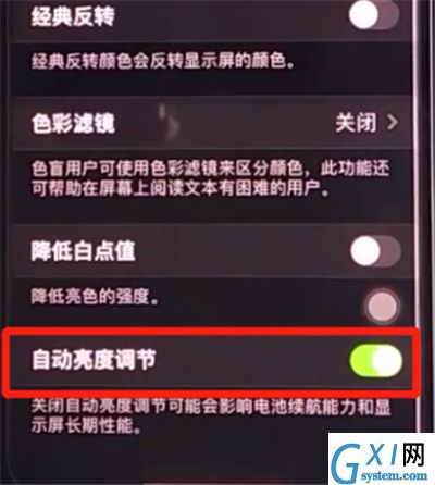 iphone11中关闭亮度自动调节的方法步骤截图