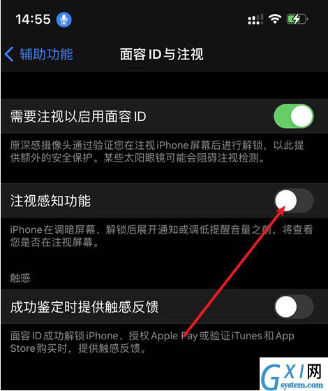 如何关闭iPhone12注视感知?iPhone12关闭注视感知功能讲解截图