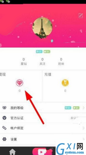 在星钻直播中进行提现的简单操作截图