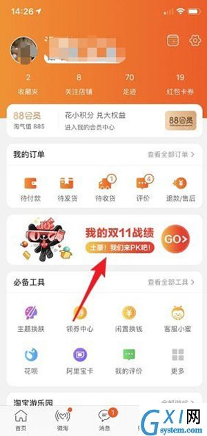 在淘宝里查看我的双11的详细操作截图