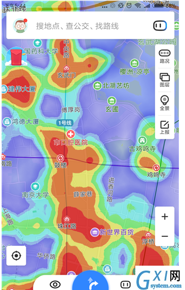 在百度地图里使用热力图的详细操作截图