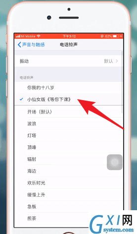 苹果手机设置铃声的具体操作截图