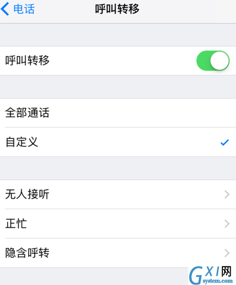 iphone设置呼叫转移的操作流程截图