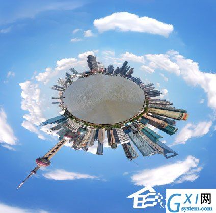 利用PS极坐标绘制360度圆形全景图的具体操作步骤截图