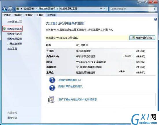 win7系统将视觉效果提高运行速度关掉的图文操作截图