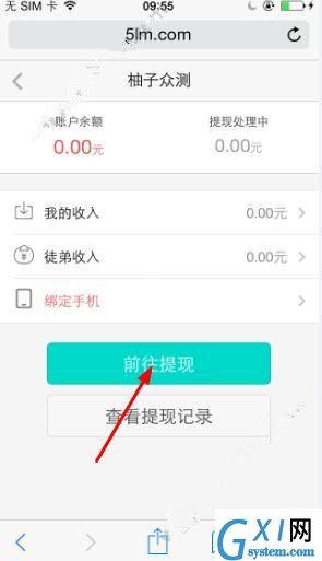 在柚子众测APP中进行提现的方法分享截图