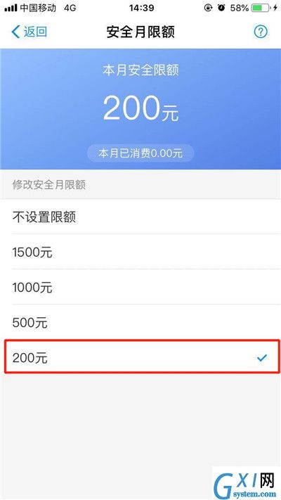 苹果手机更改支付宝免密额度的具体操作截图