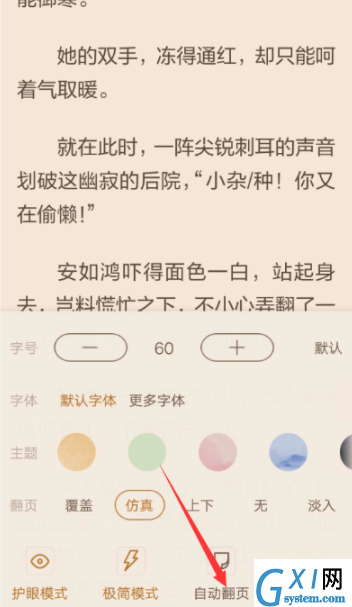 在看小说中开启自动翻页的图文教程截图