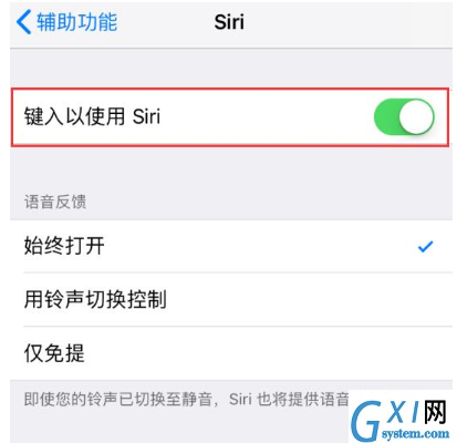 苹果手机设置通过文字召唤Siri的操作过程截图