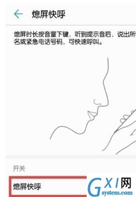 华为畅享10中设置熄屏快呼的操作步骤截图