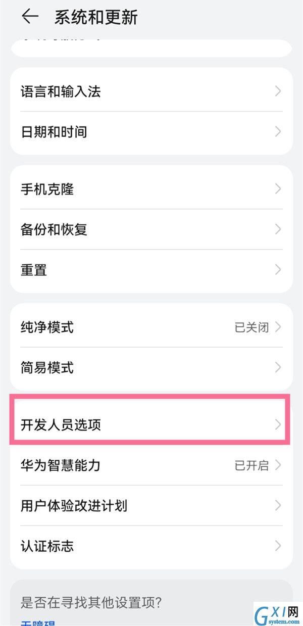 鸿蒙开发人员选项在哪里打开？鸿蒙开发人员选项打开教程截图