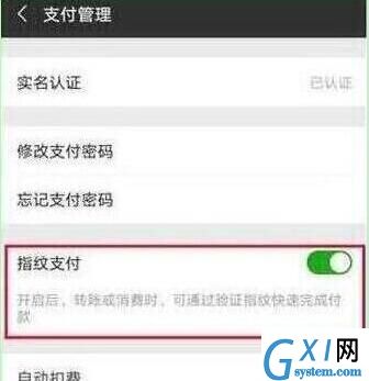 荣耀20s中设置微信指纹支付的简单操作教程截图