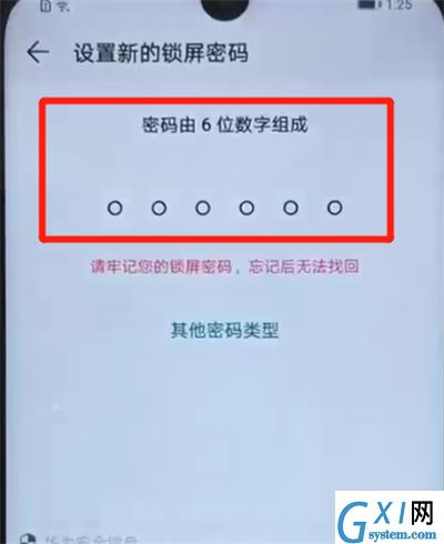 荣耀20i中更改锁屏密码的操作教程截图