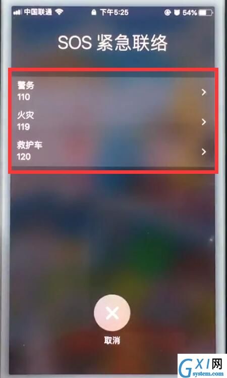 苹果7plus中打开sos紧急呼叫的具体步骤截图
