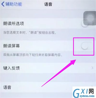 苹果6plus中开启屏幕朗读的操作步骤截图