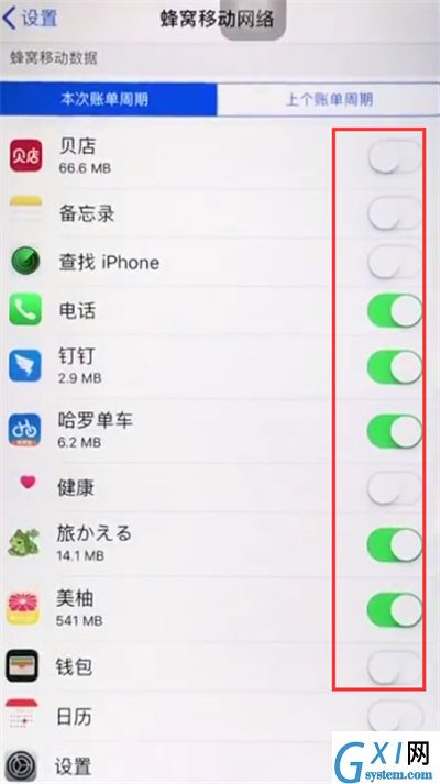 苹果6plus关闭APP使用移动数据的操作方法截图