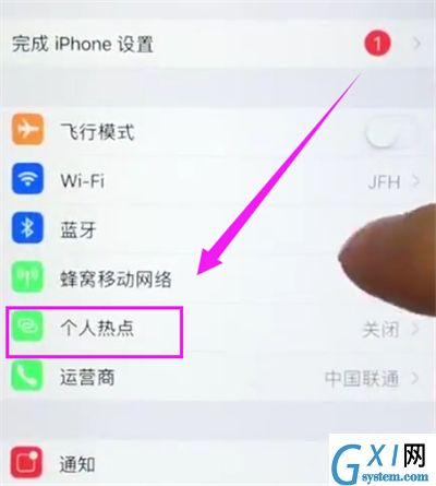 苹果6plus中打开个人热点的简单步骤截图