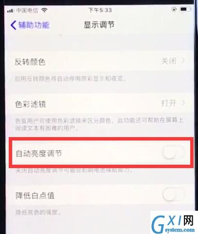 ios12关闭自动亮度调节的操作方法截图